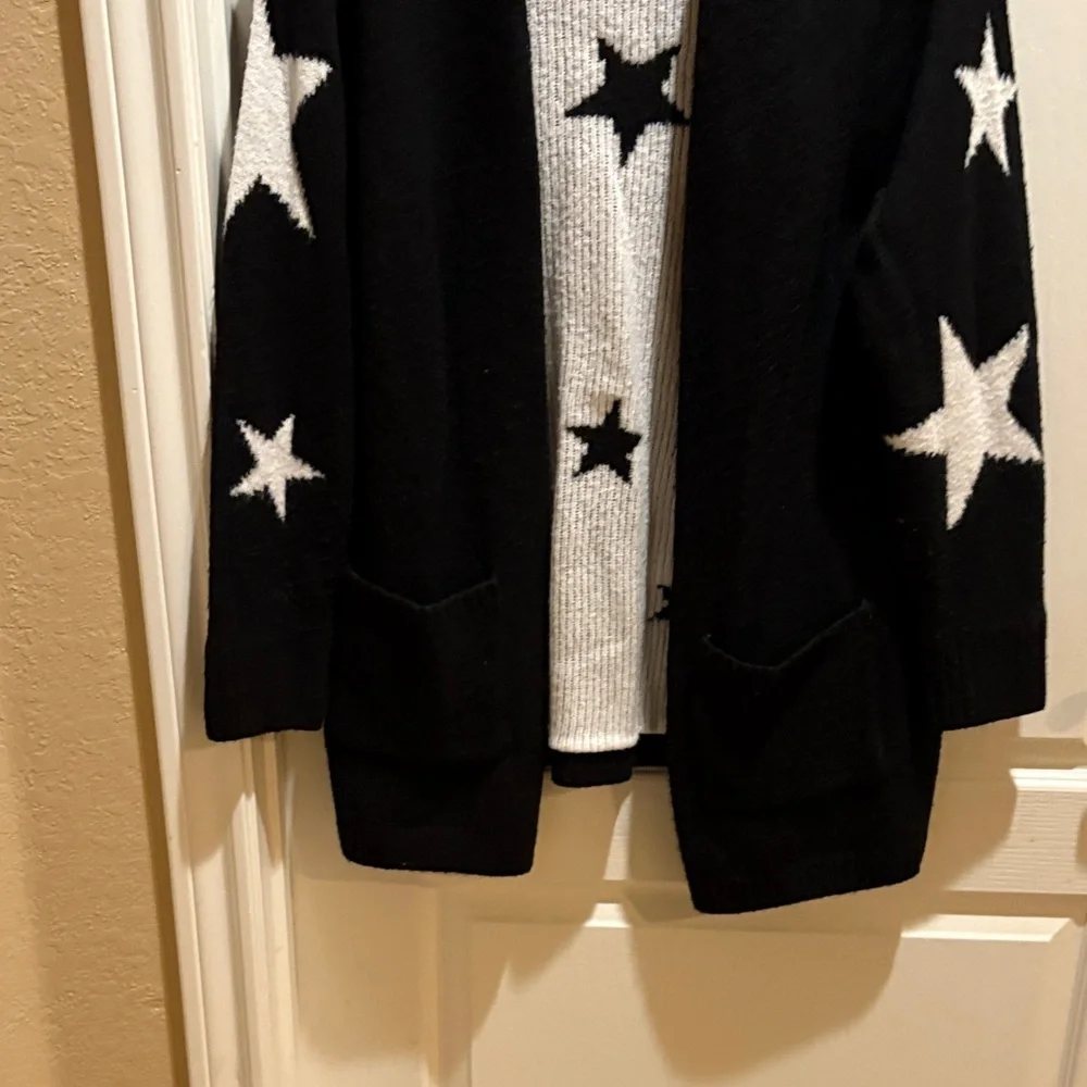 Lane Bryant Black and White Knit Cardigan - Picture 4 of 8